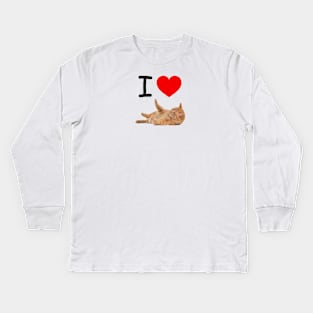 I HEART ORANGE TABBY Kids Long Sleeve T-Shirt